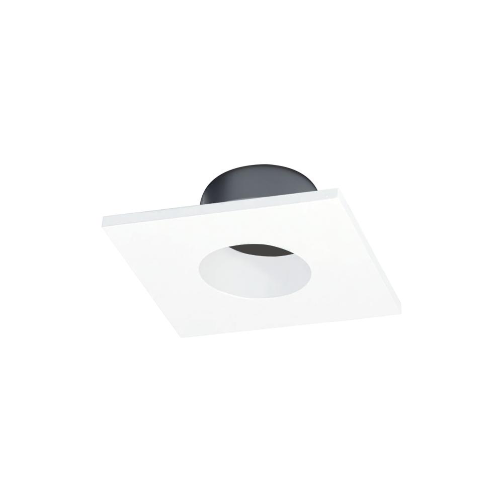 1" Iolite Can-less Square Downlight Trim, Matte Powder White finish