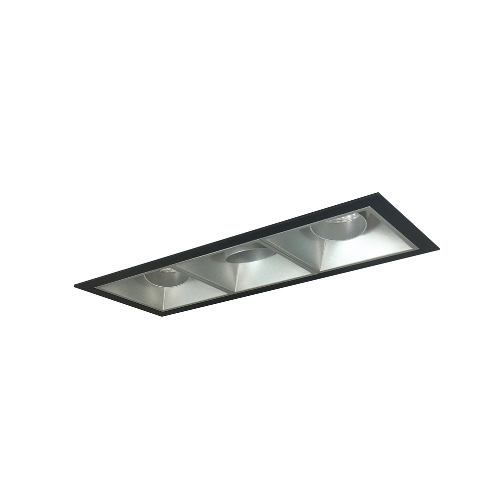 Iolite MLS 3-Head Trim Set, Black Flange, 5000K, 1000lm, Haze Fixed Downlt./Adj. Gimbal Trims