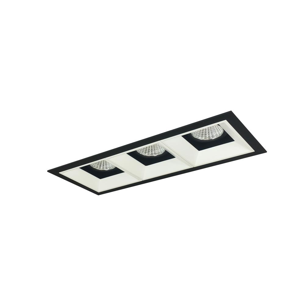 Iolite MLS 3-Head Trim Set, Black Flange, 3500K, 1000lm, Black/MPW Adj. Snoot/Fixed Downlt./Adj.
