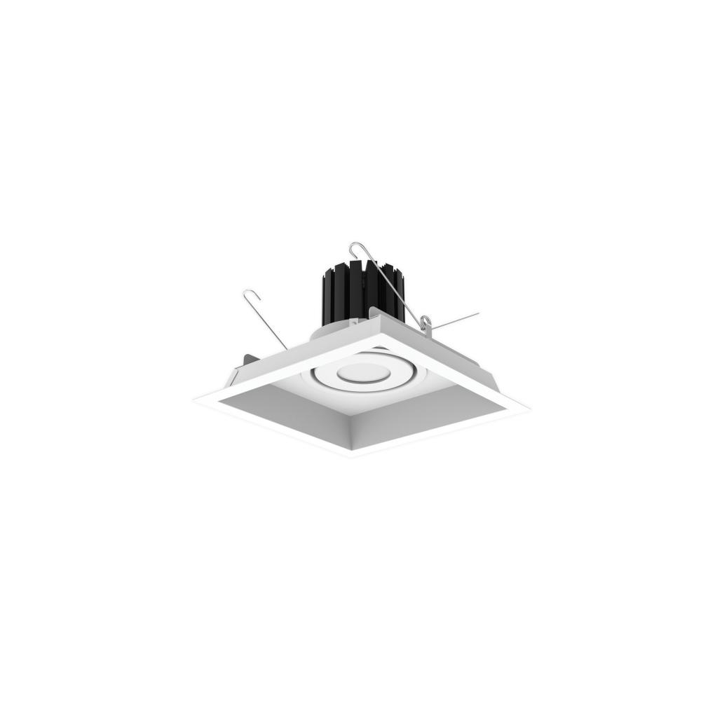 One-Head Flanged LED Multiple Lighting Trim, 2500lm per Head w/ Spot Optic, 3500K, Regressed White