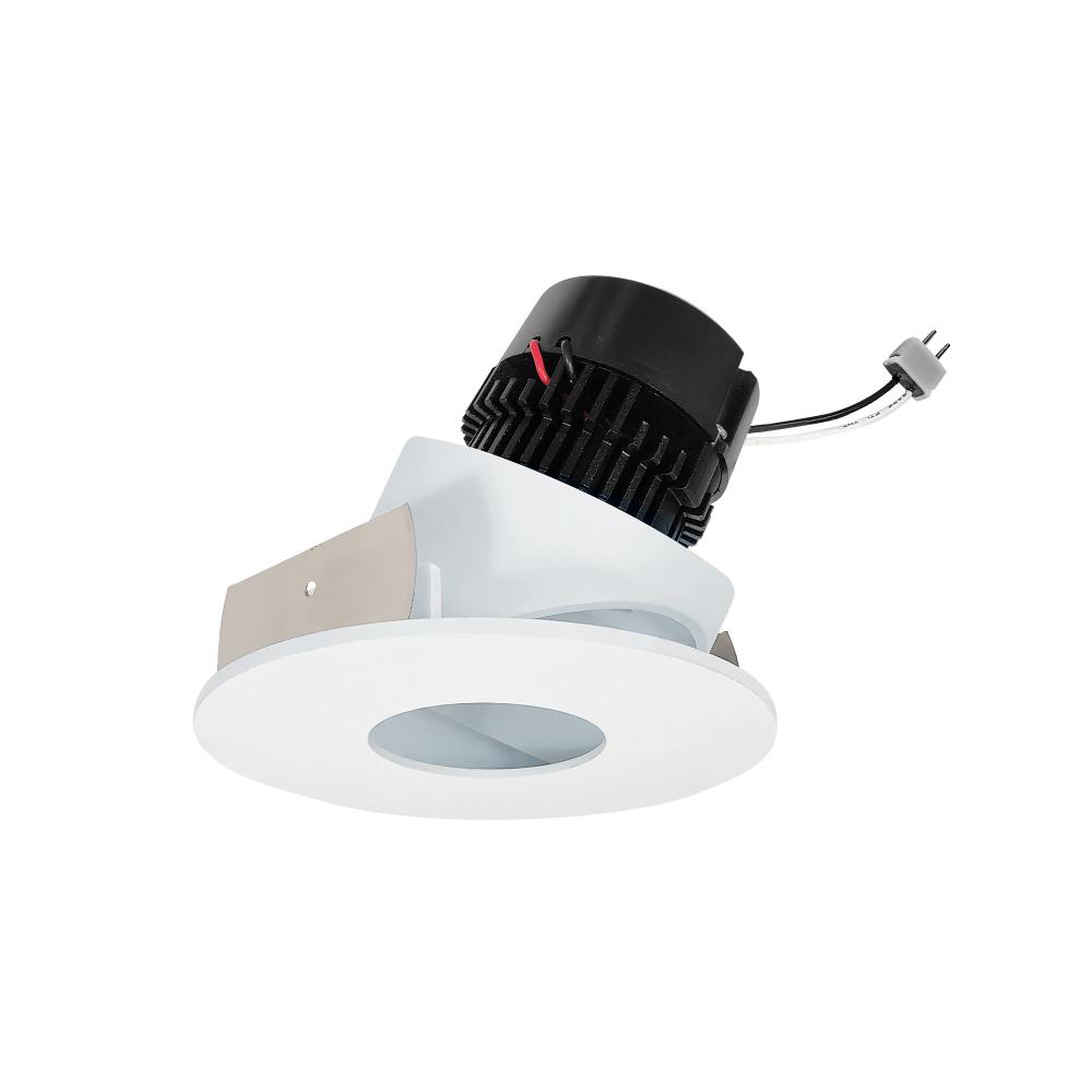 4" Pearl Low Voltage LED Round Adjustable Pinhole Retrofit, 950lm / 11W, 4000K, Matte Powder