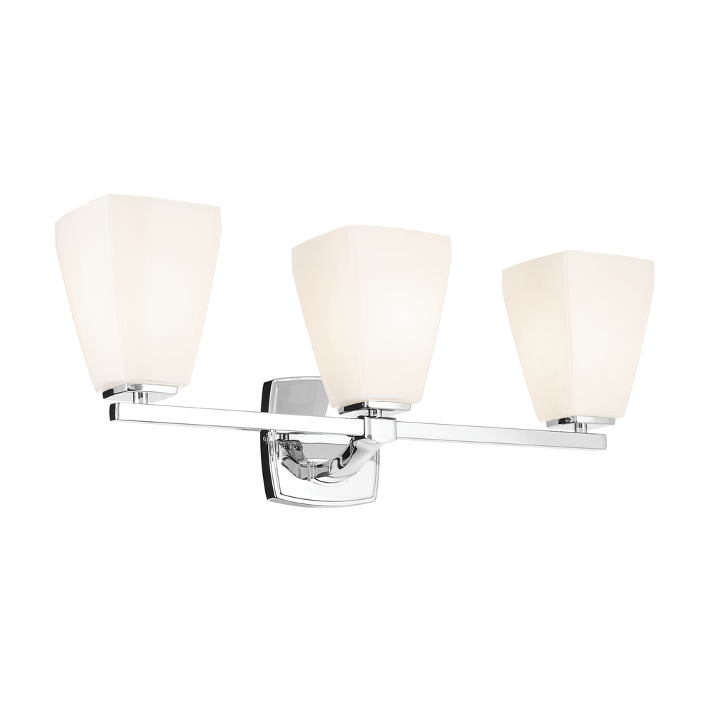 Marant 23.75" 3-Light Vanity Light with Opal Glass in Chrome