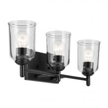 Kichler 45574BKCLR - Shailene 21" 3-Light Vanity Light with Clear Glass in Black