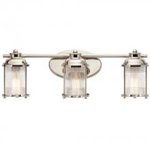 Kichler 45772PN - Ashland Bay 24" 3 Light Vanity Light Clear Seeded Ribbed Glass in Polished Nickel