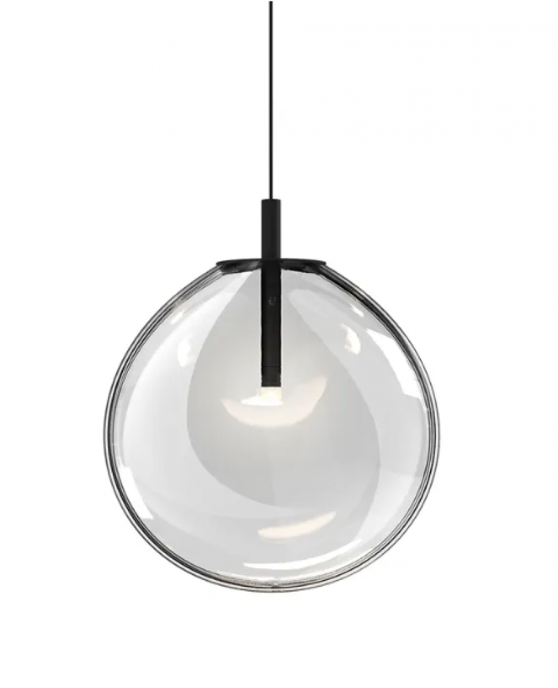 LED Single Pendant 12 inch clear glass