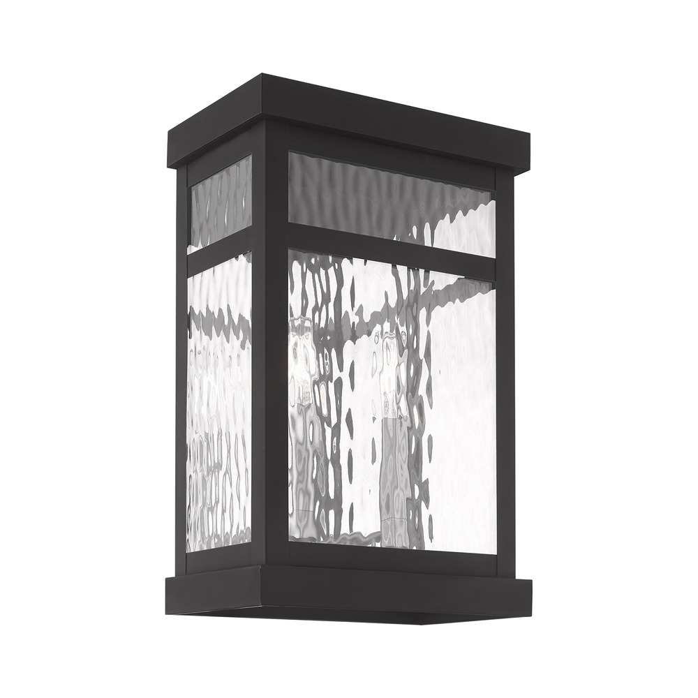 2 Lt Black Outdoor Wall Lantern