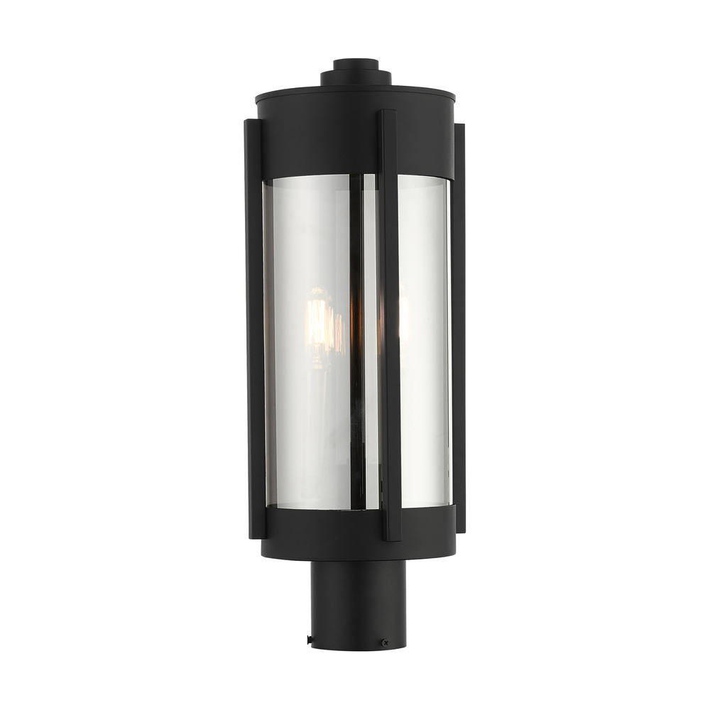 2 Lt Black Outdoor Post Top Lantern