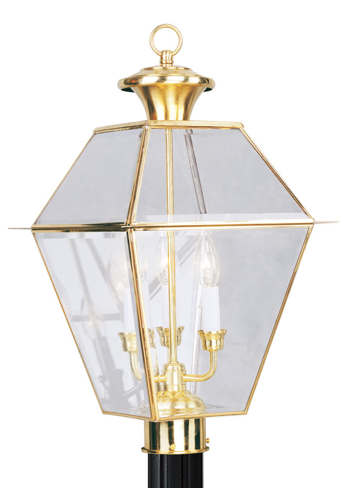 3 Light PB Outdoor Post Lantern