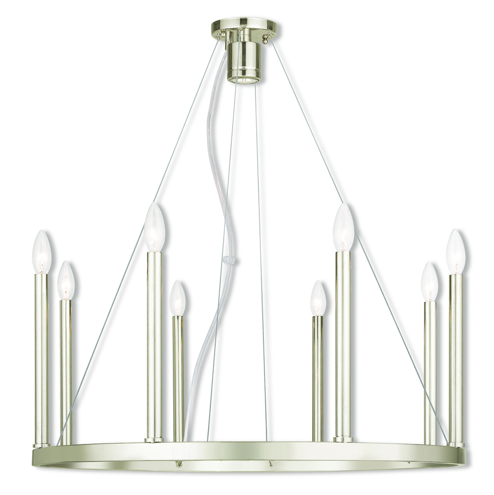 8 Light Polished Nickel Chandelier