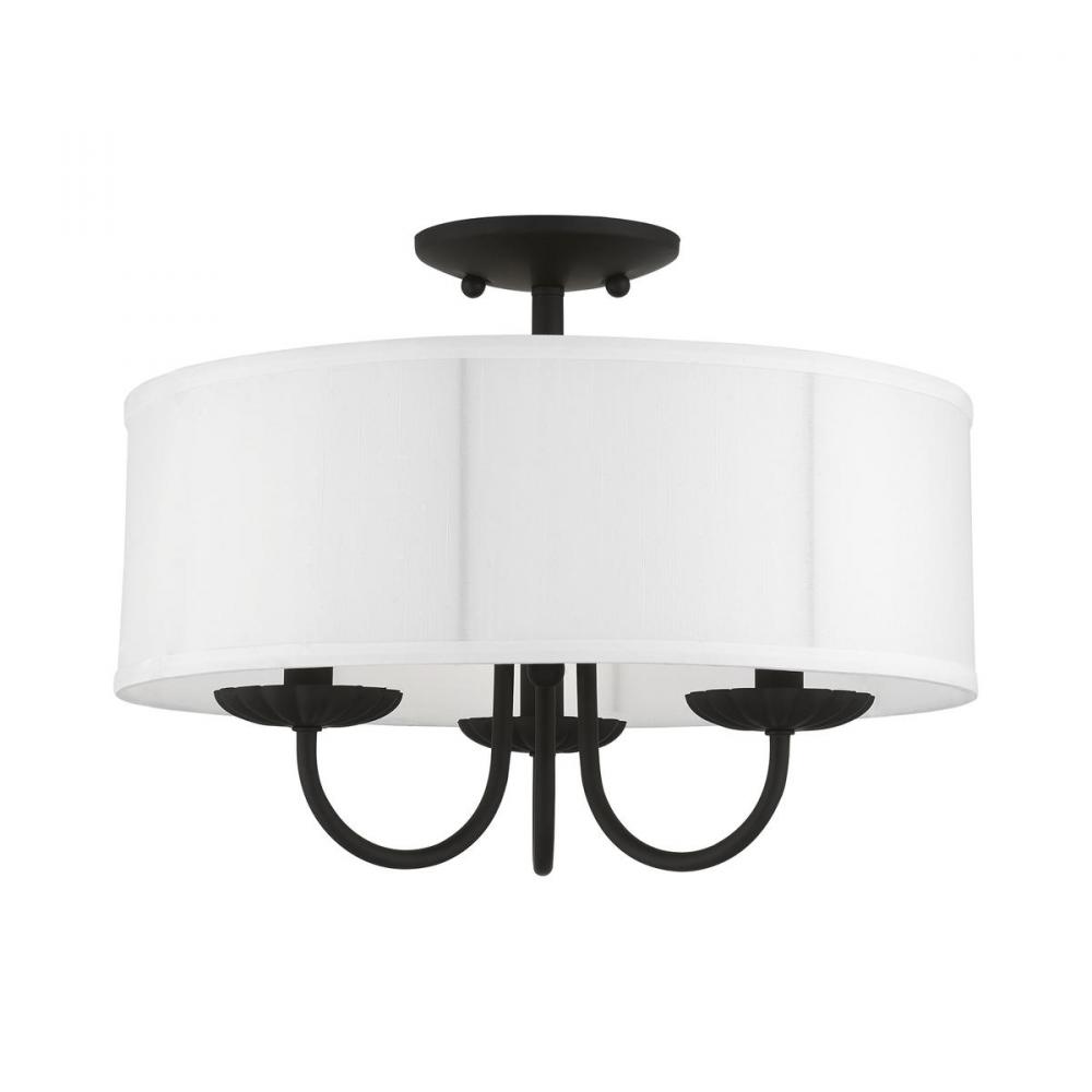 3 Light Black Semi-Flush Mount