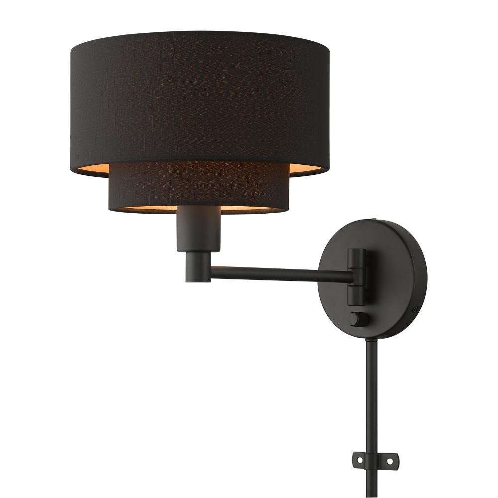 1 Light Black Swing Arm Wall Lamp