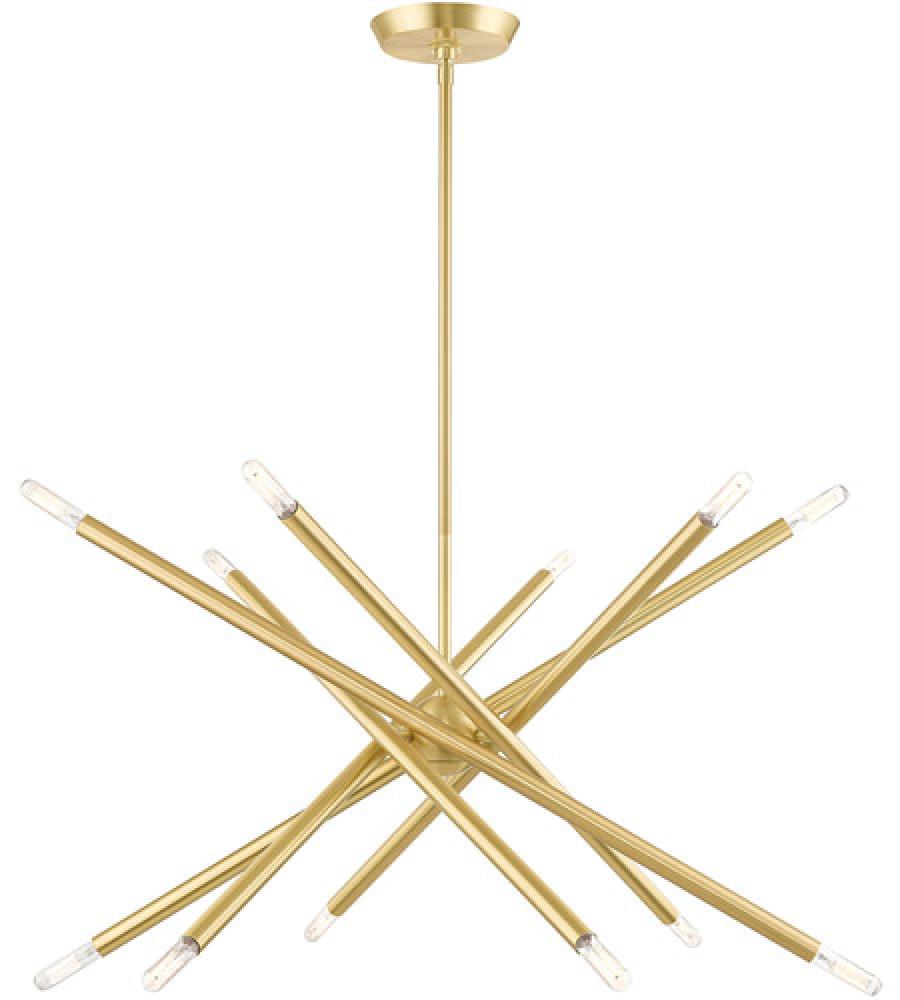 12 Lt Satin Brass Chandelier