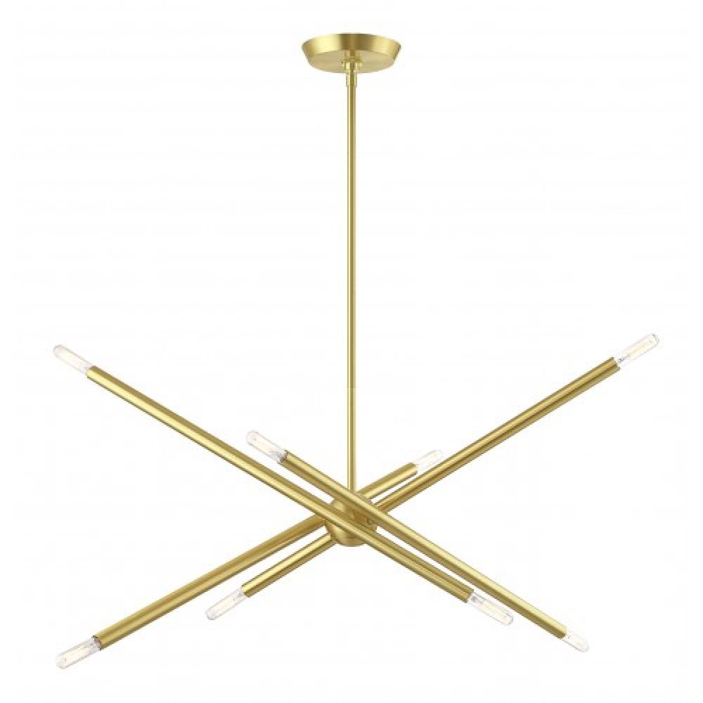 8 Lt Satin Brass Linear Chandelier