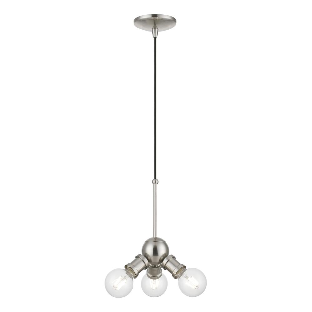 3 Light Brushed Nickel Pendant