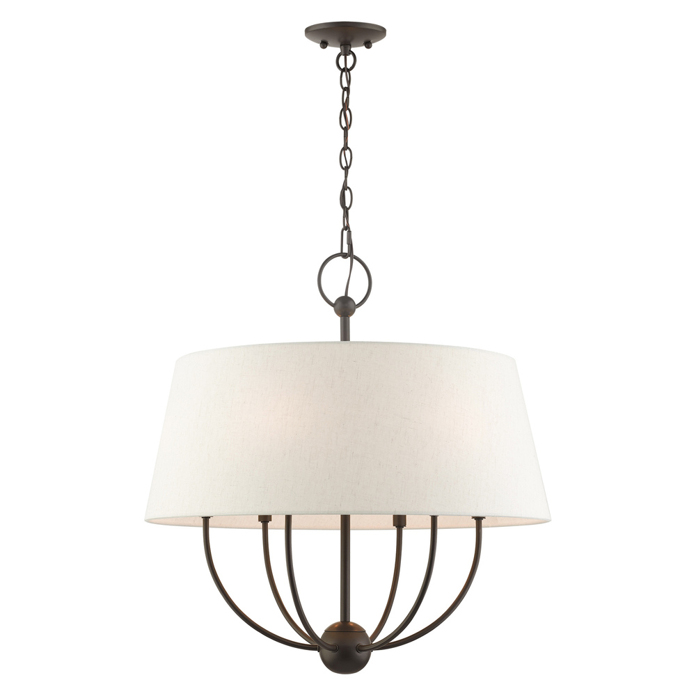 6 Lt English Bronze  Pendant Chandelier