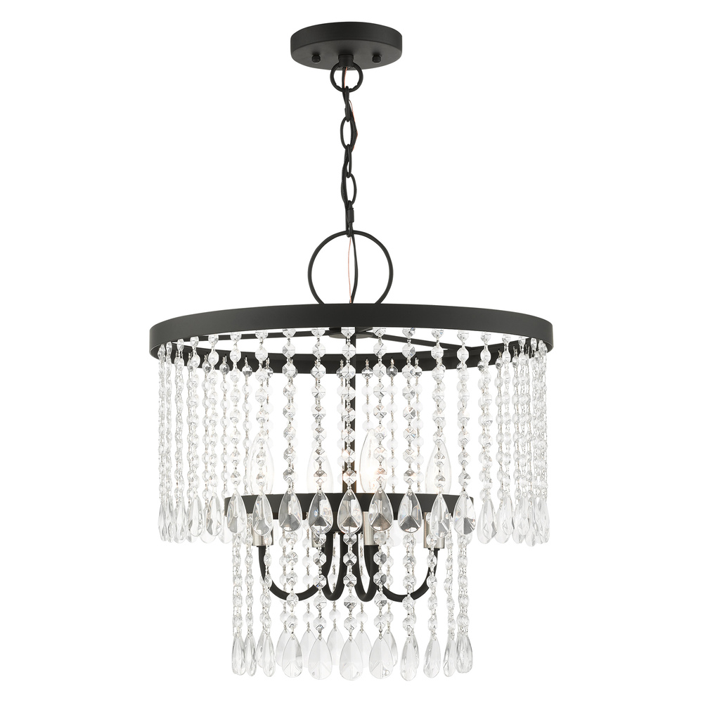 4 Lt Black Pendant Chandelier