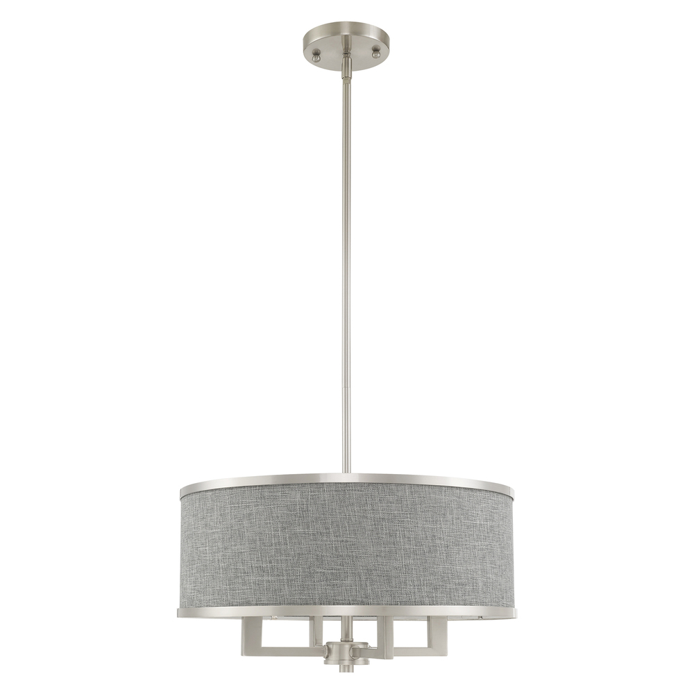 4 Lt Brushed Nickel Pendant Chandelier