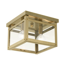 Livex Lighting 4031-01 - 2 Lt Antique Brass Flush Mount