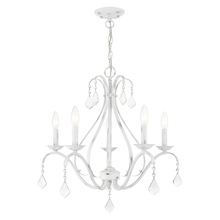 Livex Lighting 40845-60 - 5 Lt Antique White Chandelier