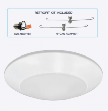 Luxrite LR23863 - 6" SURFACE MOUNT DISK + RECESSED CAN RETROFIT 5CCT