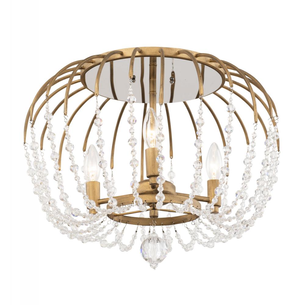 Voliere 3-Lt Semi-Flush - Havana Gold