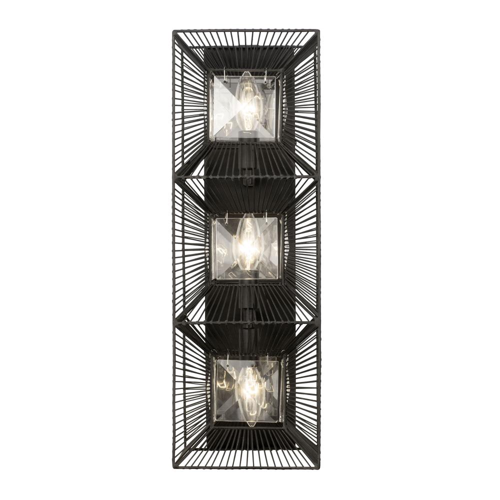 Arcade 3-Lt Sconce - Carbon