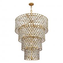 Varaluz 345C21FGMB - Windsor 21-Lt 4-Tier Crystal Chandelier - French Gold/Matte Black