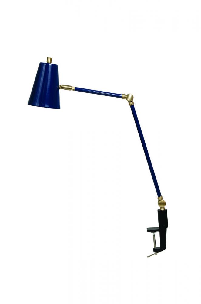 Aria Clip On Table Lamp Spot Light Navy Blue/Satin Brass