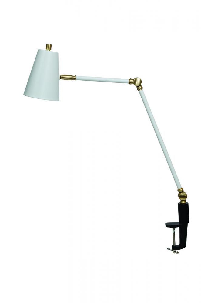 Aria Clip On Table Lamp Spot Light White/Satin Brass