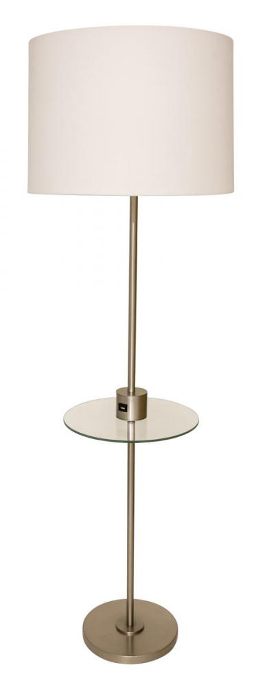 Brandon Floor Lamps with USB Port in Satin Nickel