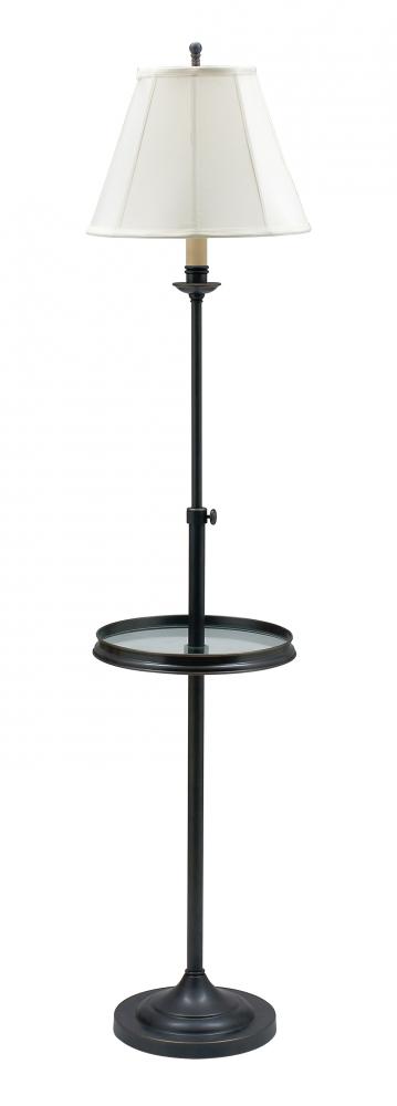 Club Adjustable Oil Rubbed Bronze Floor Lamps with Glass Table