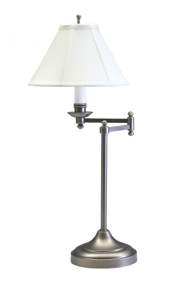 Club 25" Antique Silver Table Lamps with Swing Arm