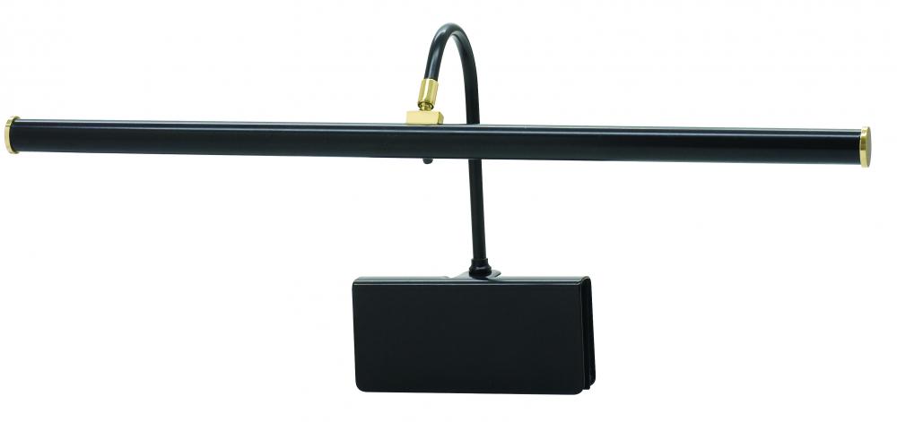 Grand Piano LED Clamp Lamp 19" Black with Polished Brass Accents