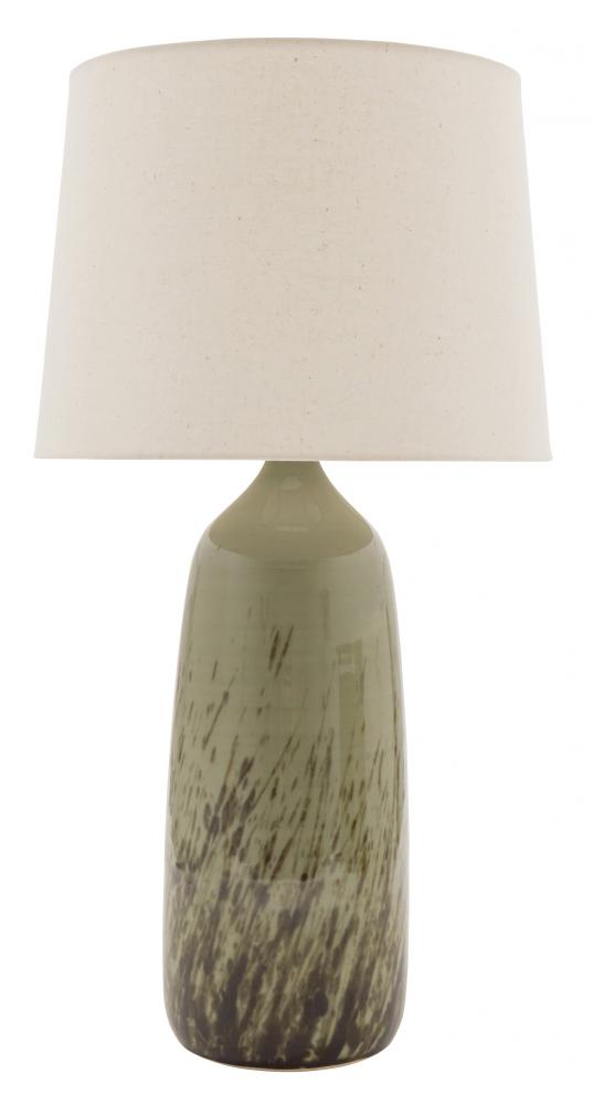 Scatchard 31" Stoneware Table Lamps in Decorated Celadon