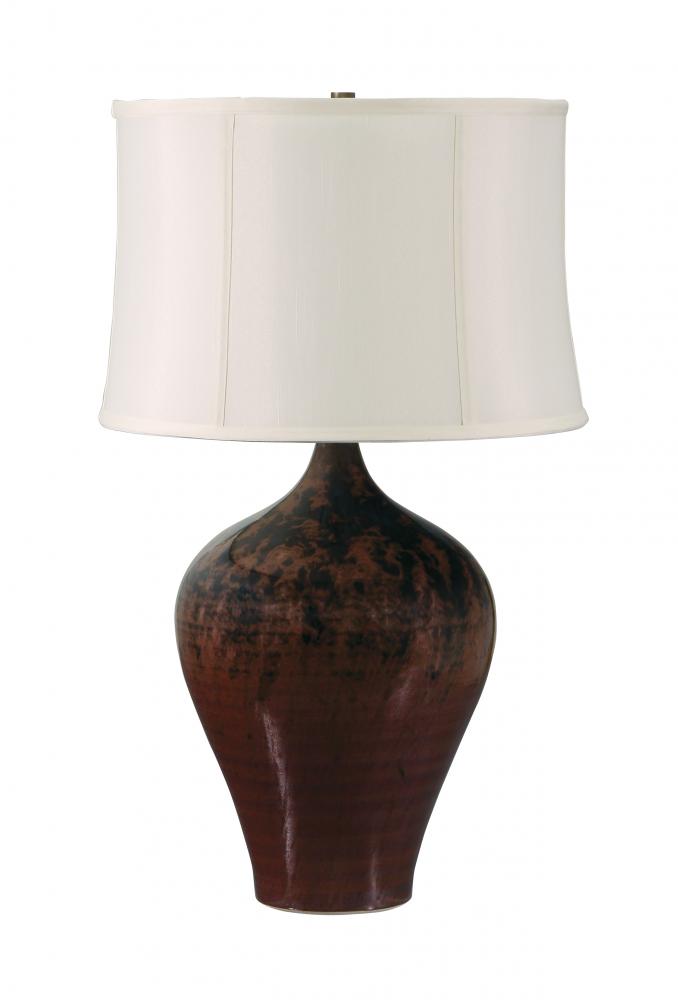 Scatchard 25" Stoneware Table Lamps in Decorated Red