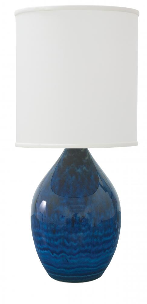 Scatchard 20.5" Stoneware Table Lamps in Midnight Blue