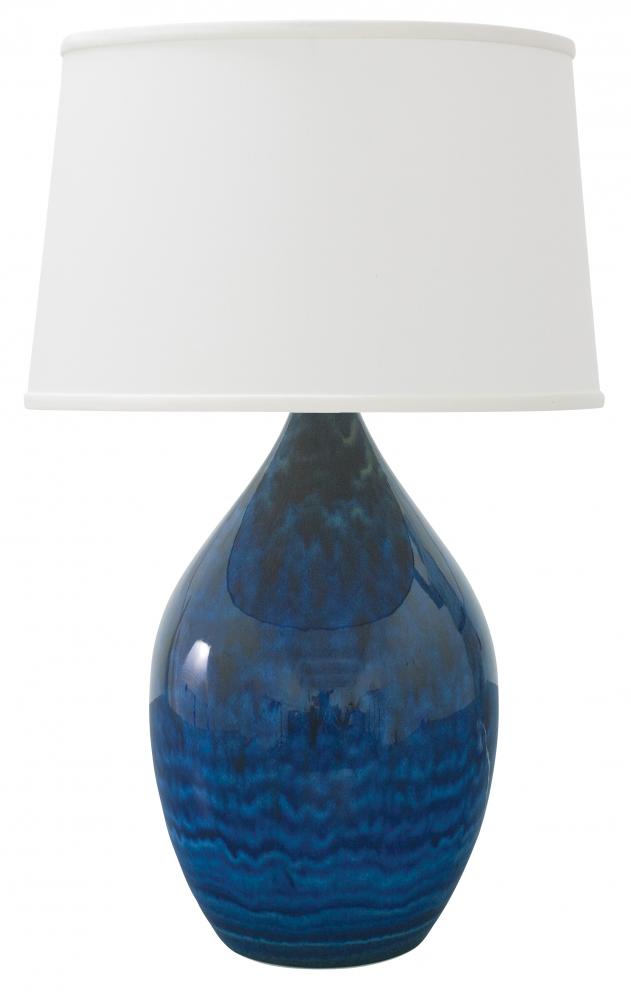 Scatchard 18.5" Stoneware Table Lamps in Midnight Blue