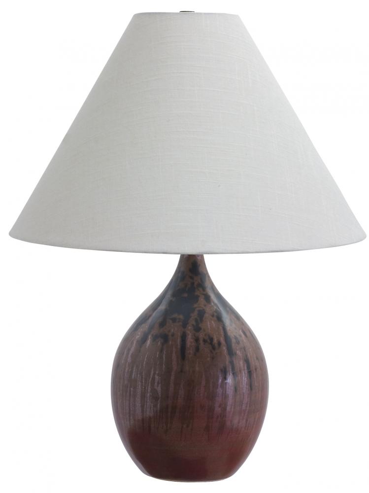 Scatchard 22.5" Stoneware Table Lamps in Decorated Red