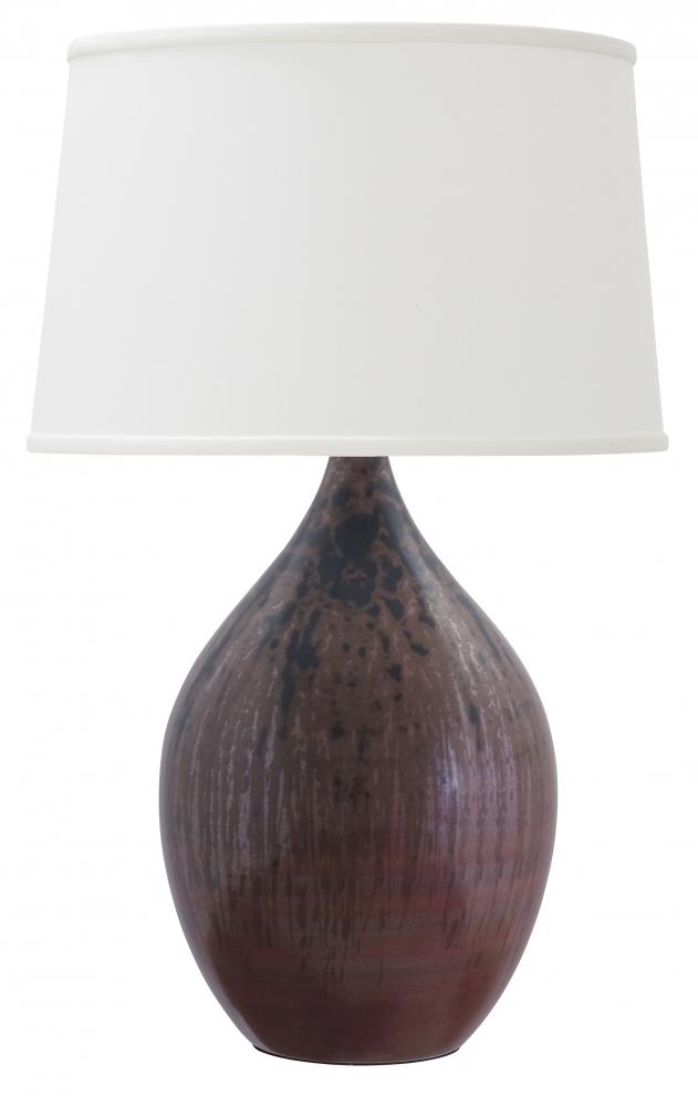 Scatchard 21" Stoneware Table Lamps in Decorated Red