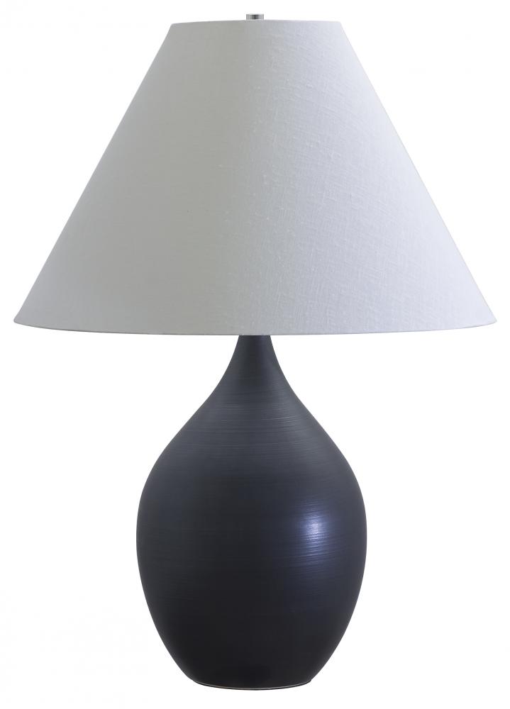 Scatchard 28" Stoneware Table Lamps in Black Matte