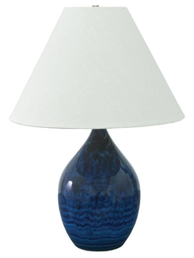 Scatchard 28" Stoneware Table Lamps in Midnight Blue