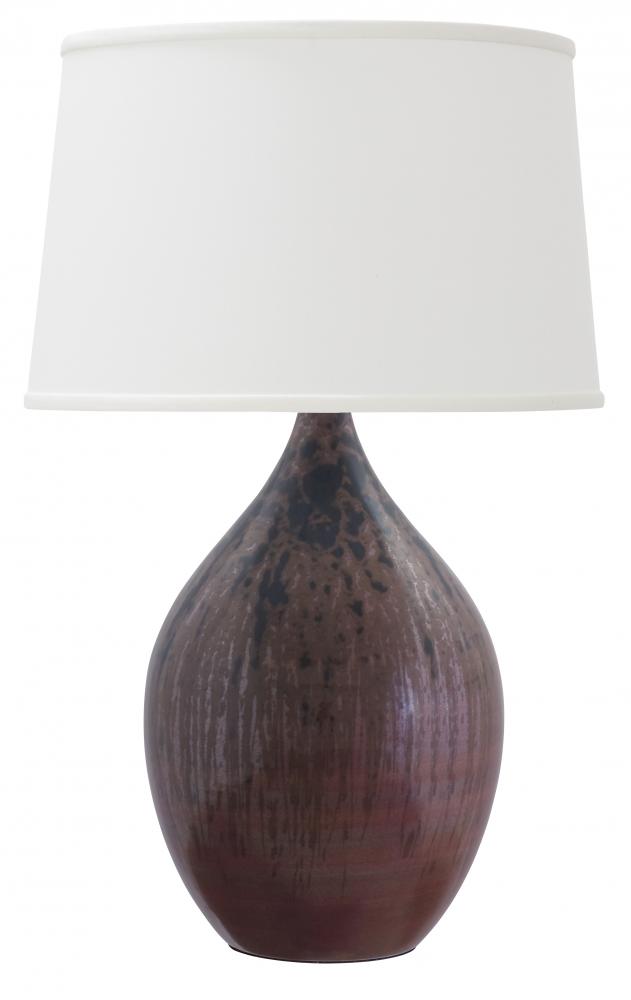 Scatchard 24.5" Stoneware Table Lamps in Decorated Red