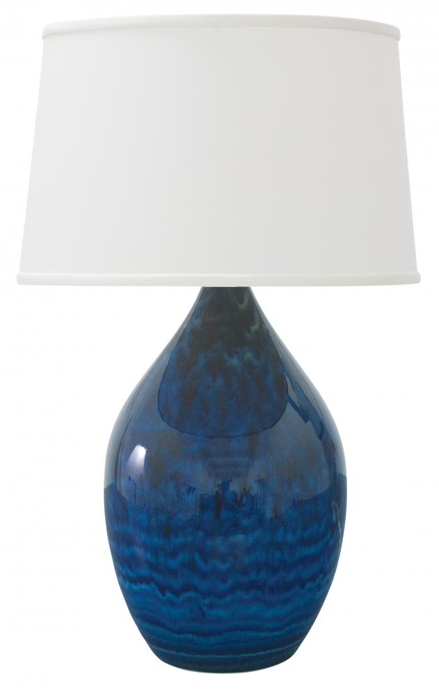 Scatchard 24.5" Stoneware Table Lamps in Midnight Blue