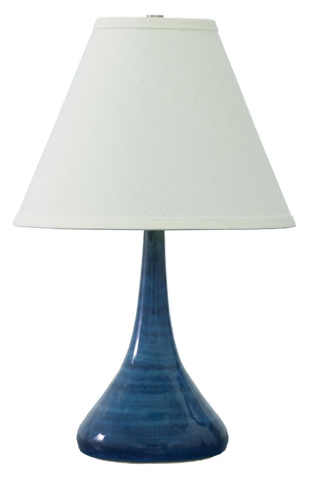 Scatchard 19" Stoneware Table Lamps in Blue Gloss