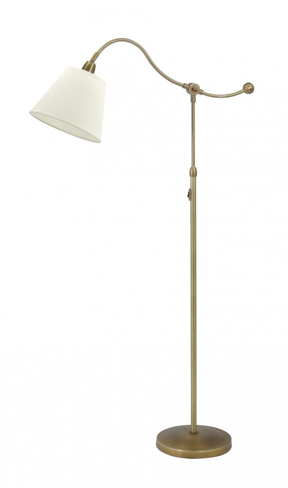 Hyde Park Floor Lamps Weathered Brass W/White Linen Shade