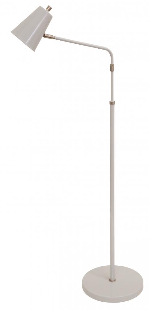 Kirby LED Adjustable Floor Lamp in Gray with Satin Nickel Accents