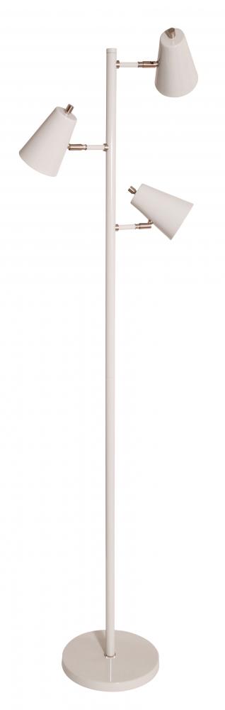 Kirby LED Three Light Floor Lamp in Gray with Satin Nickel Accents