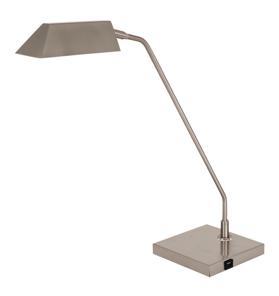 Newbury Table Lamps in Satin Nickel with USB Port