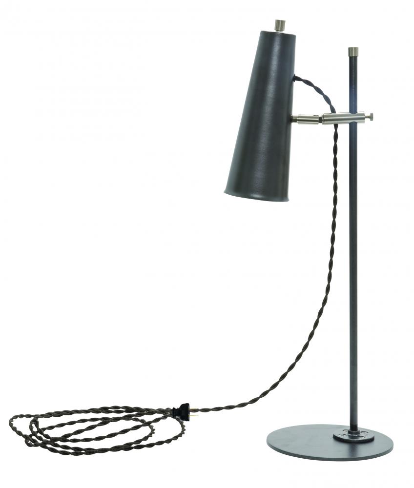 Norton Adjustable LED Table Lamps in Granite with Satin Nickel Accents