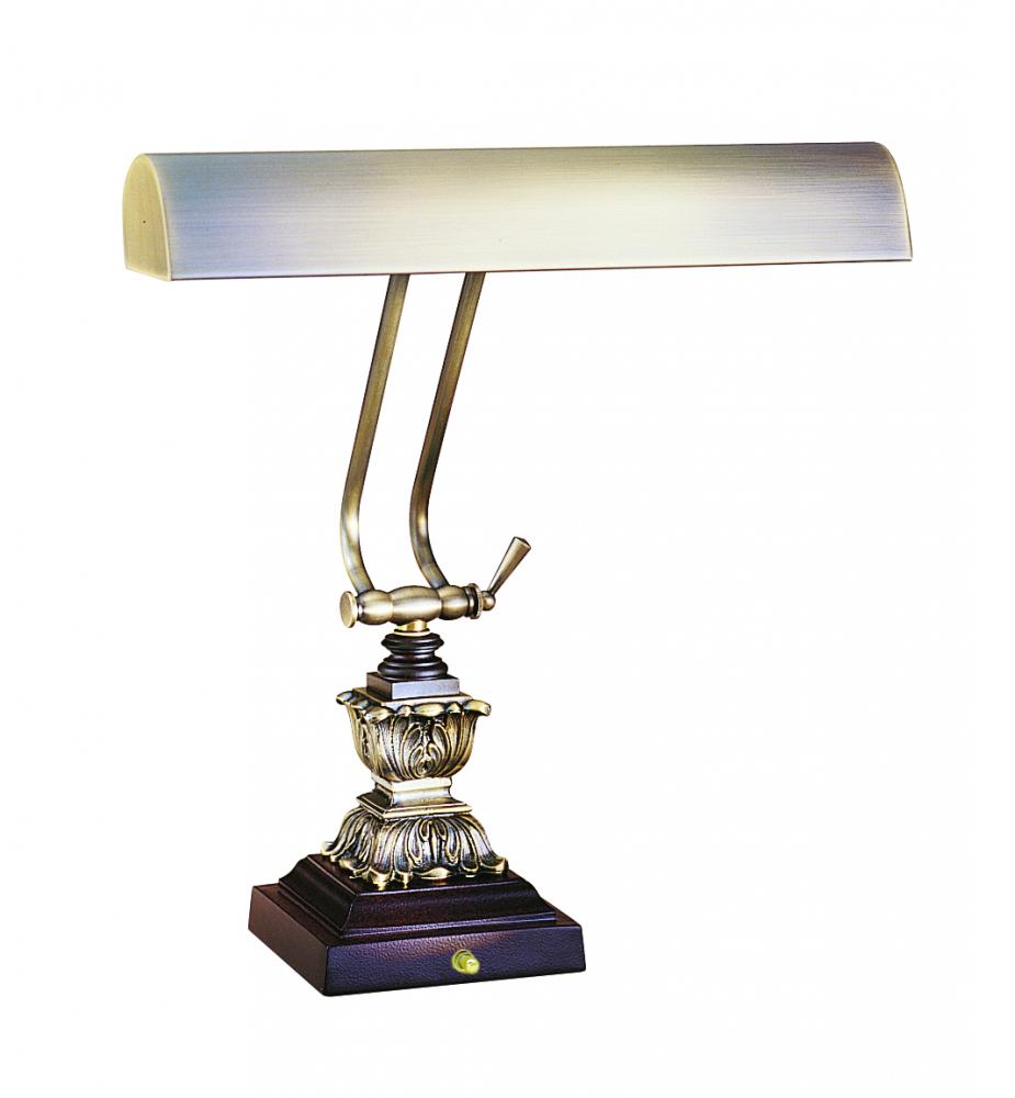 Desk/Piano Lamp 14" Antique Brass with Cordovan Accents